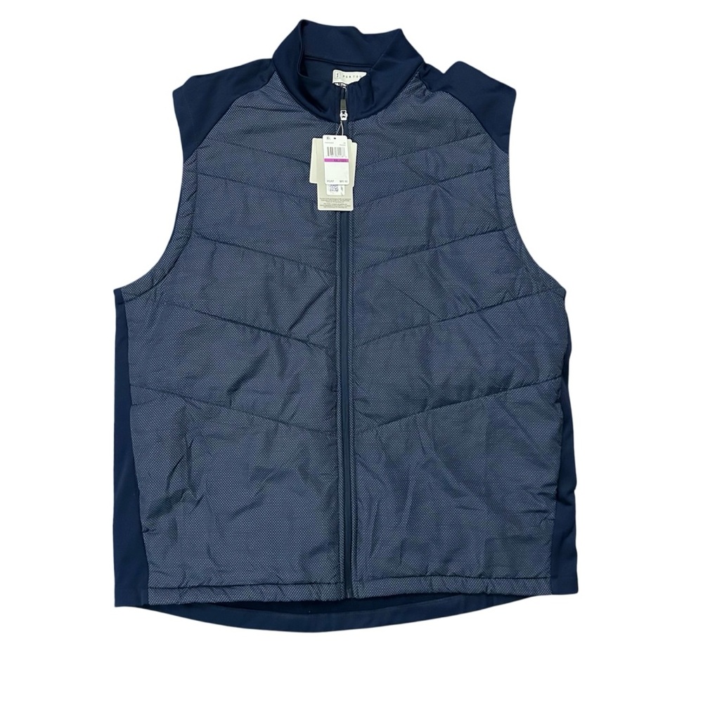 NWT PGA Tour Golf Vest Full-Zip Thermal Stretch Fleece Lining Peacoat Navy XXL